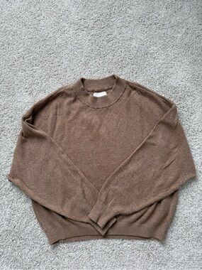 Abercrombie and Fitch Lounge Cozy Brown Crewneck Sweater